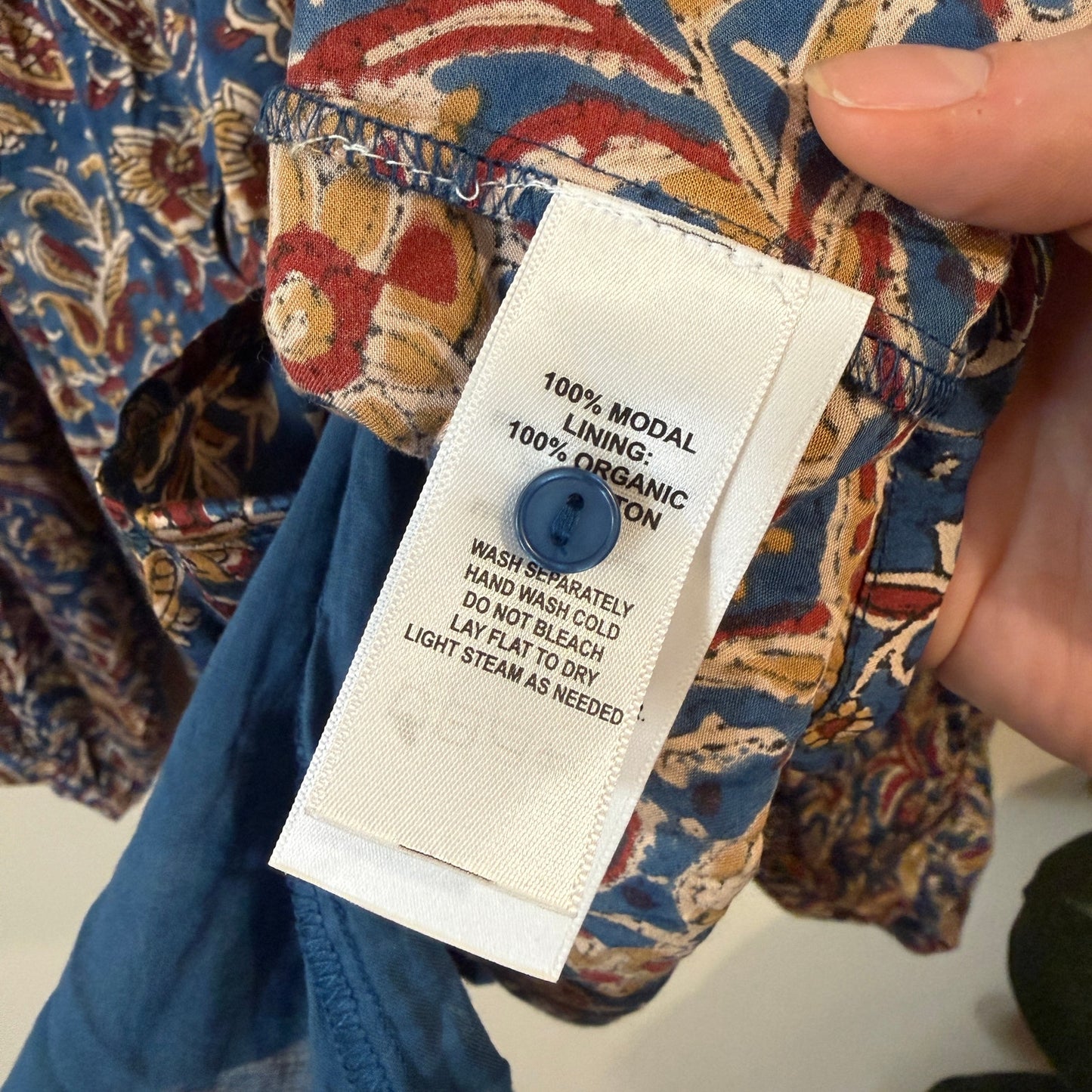 India Collection By Emerson Fry Tamara Cotton Blue Blouse M
