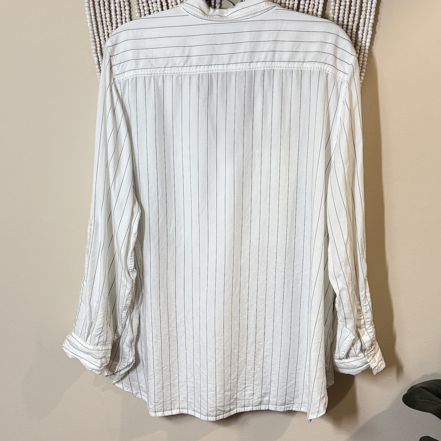 Babaton Aritzia White Stripe 100% Tencel Classic Button Down 2XL