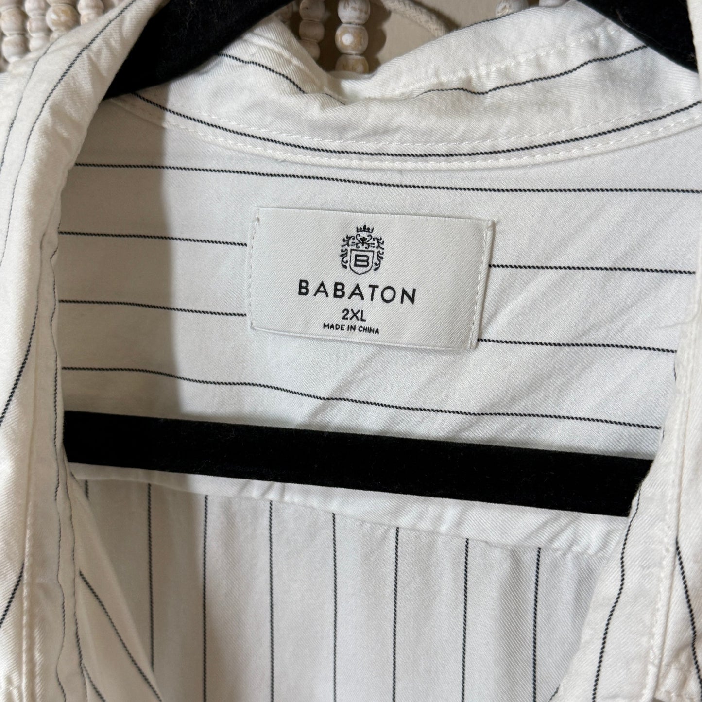 Babaton Aritzia White Stripe 100% Tencel Classic Button Down 2XL
