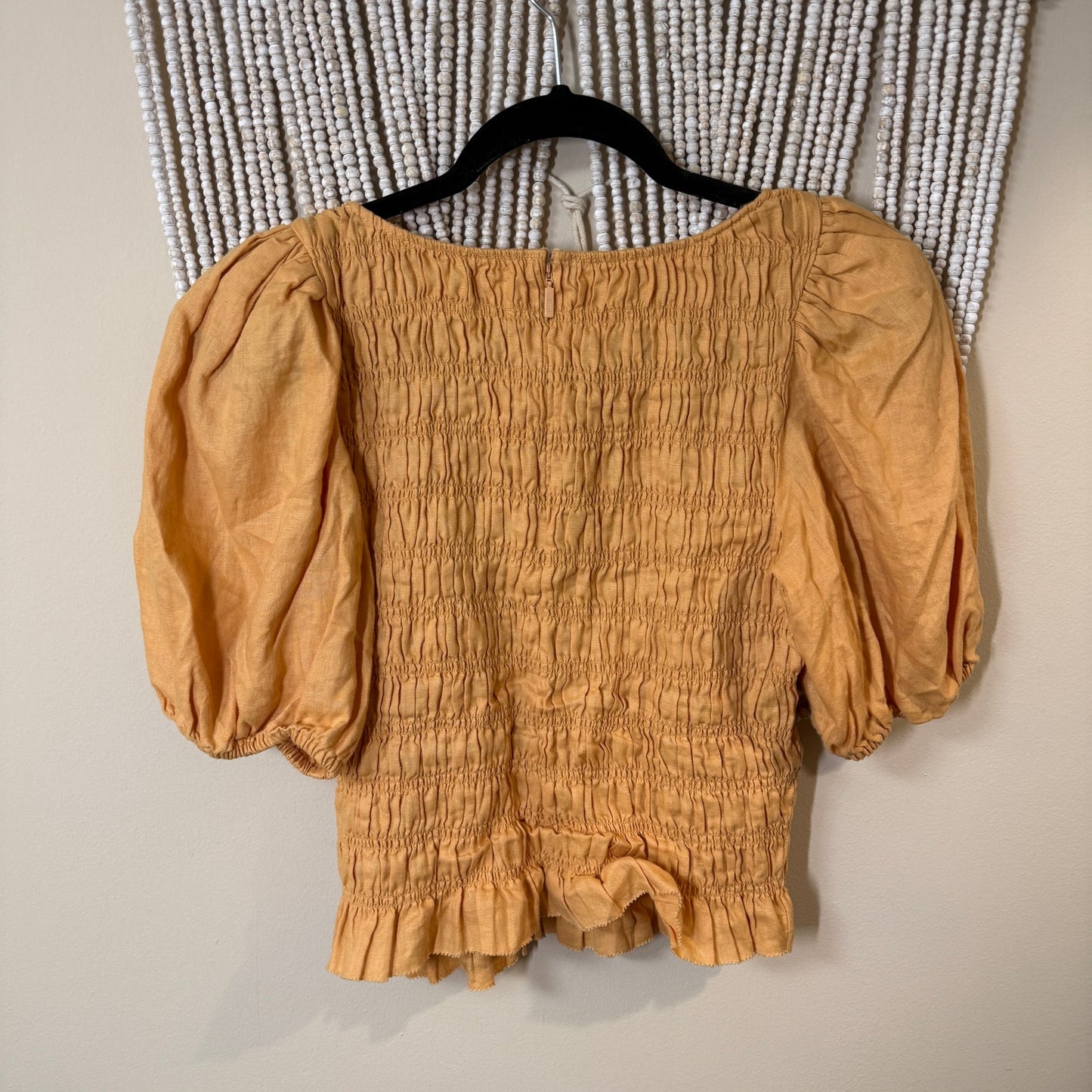 Wilfred Aritzia Dorchester Orange Organic Linen Blouse M