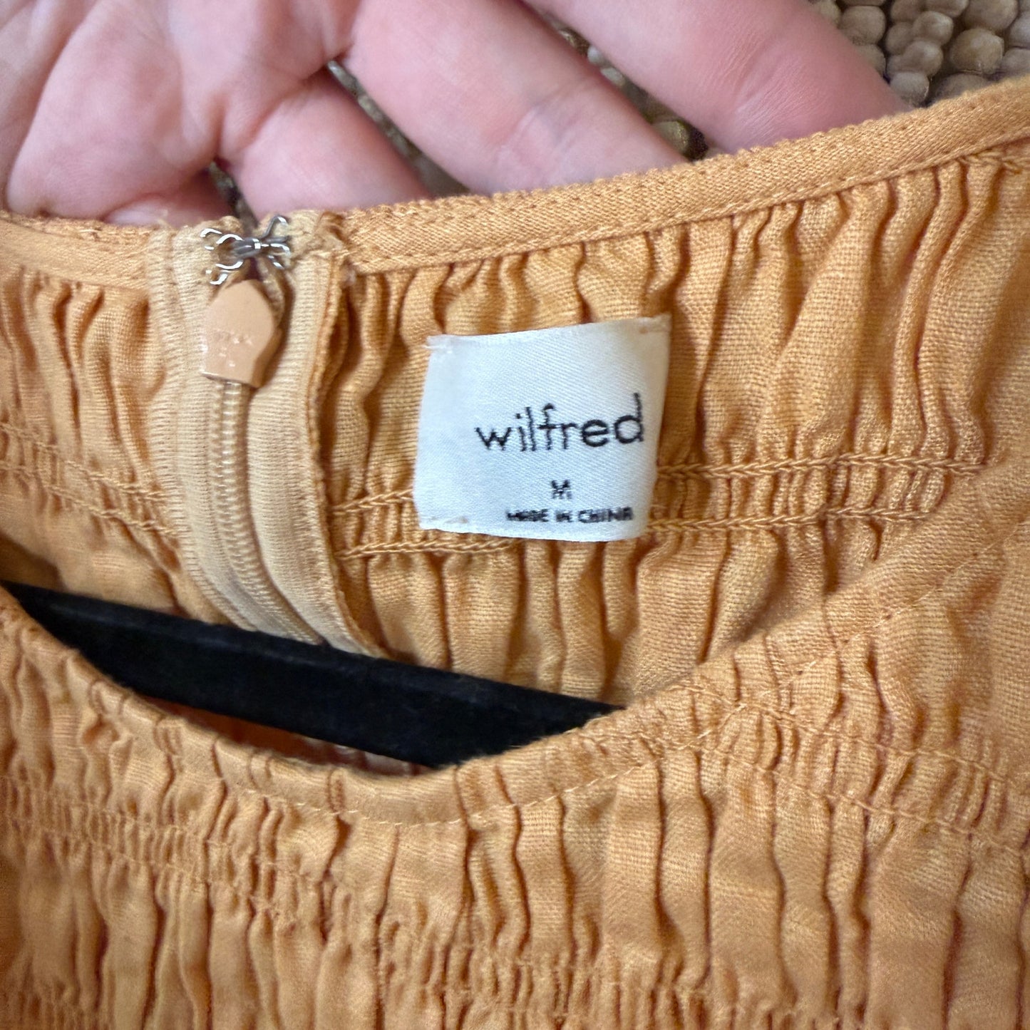 Wilfred Aritzia Dorchester Orange Organic Linen Blouse M