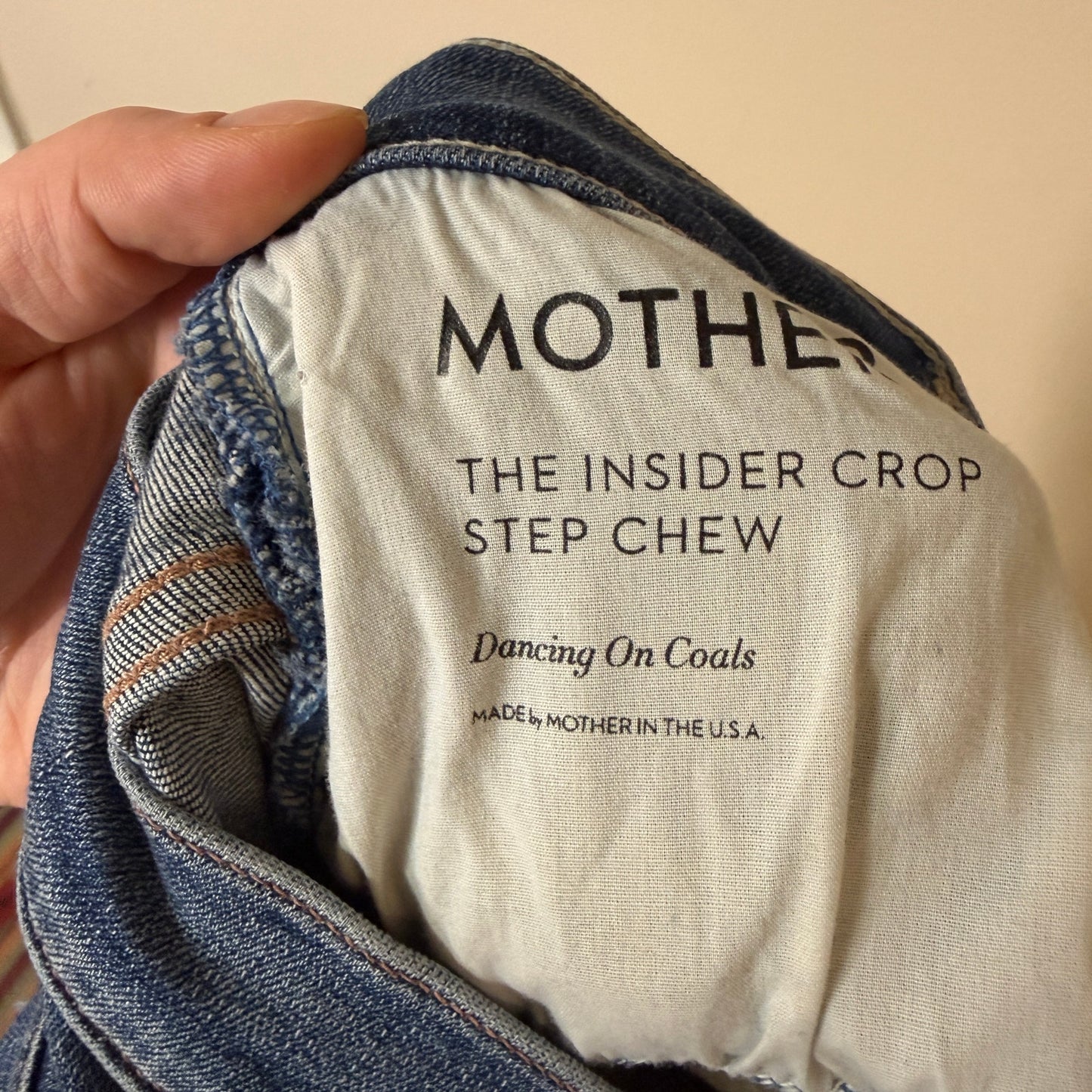 Mother Insider Crop Step Chew Dancing On Coals Jeans 30