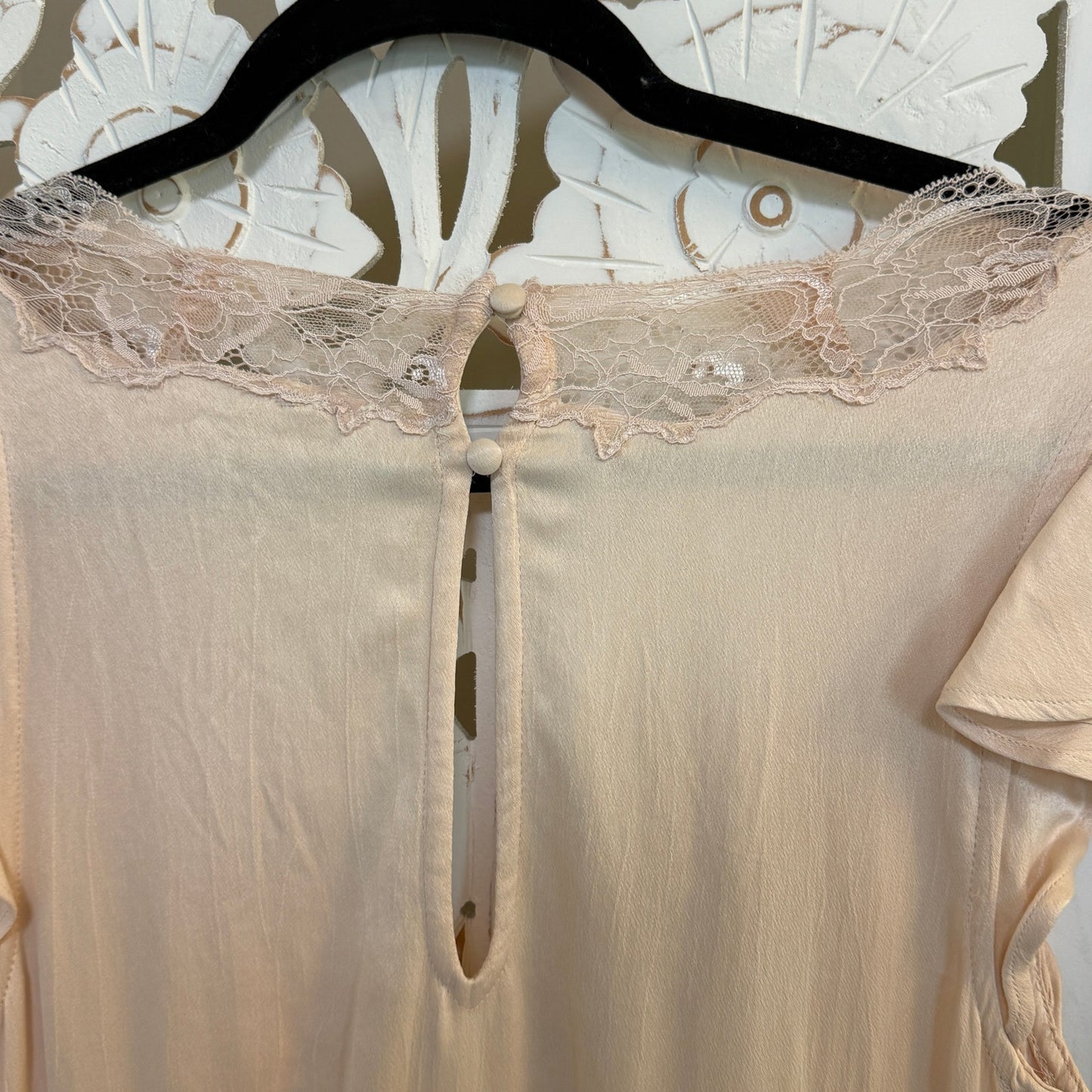 Free People Blush Pink Satin Tied With Joy Midi Dress XS