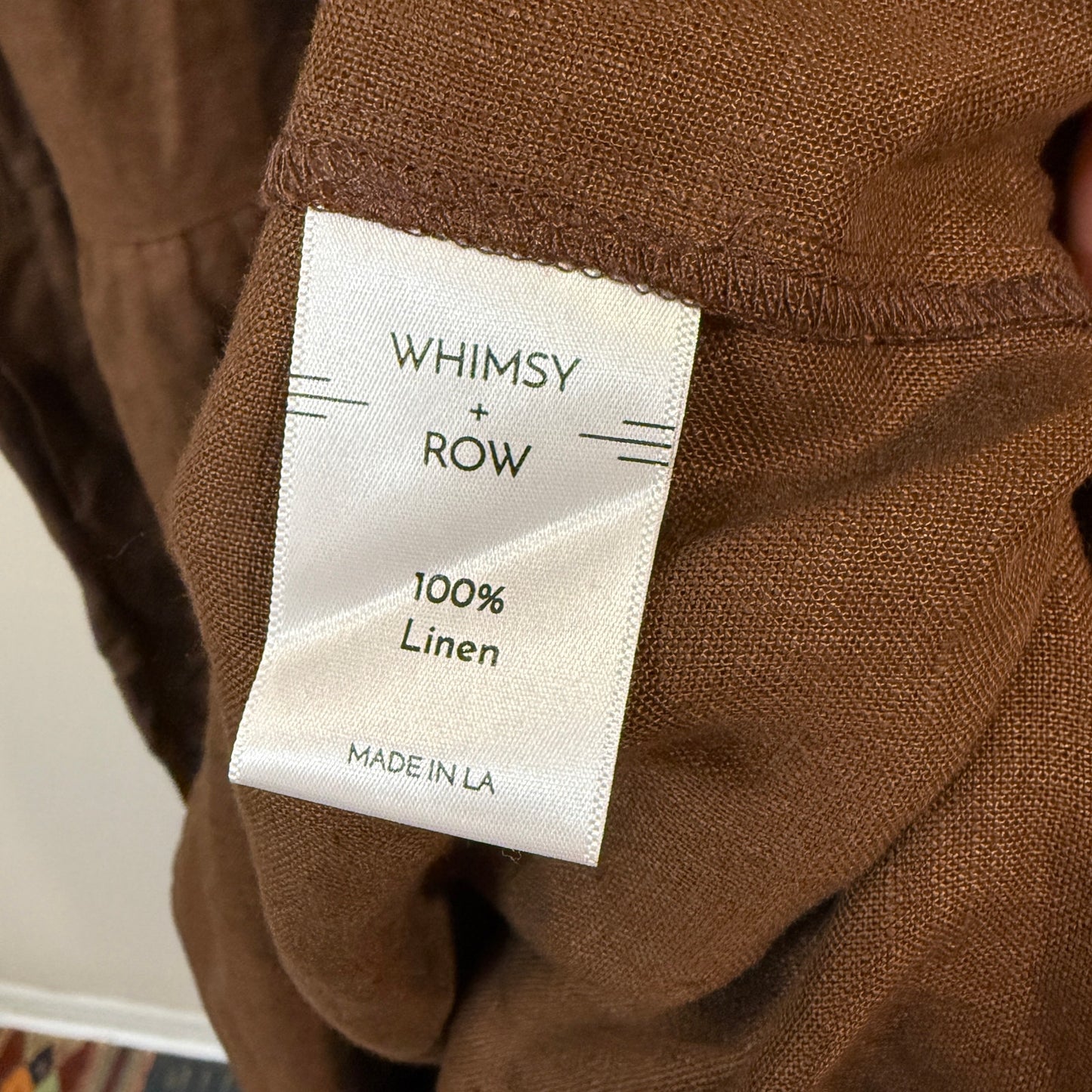 Whimsy + Row NWT 100% Linen Brown Rachel Dress S