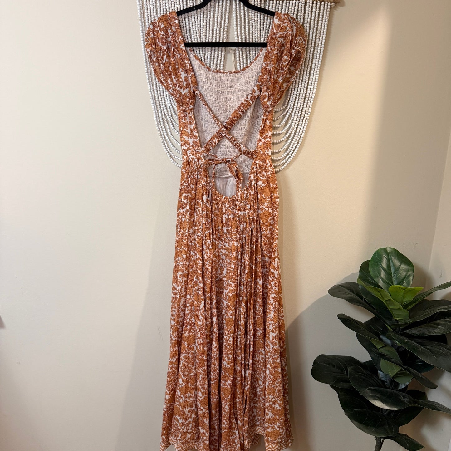 Free People Ultraviolet Burnt Orange Cotton Maxi Dress S