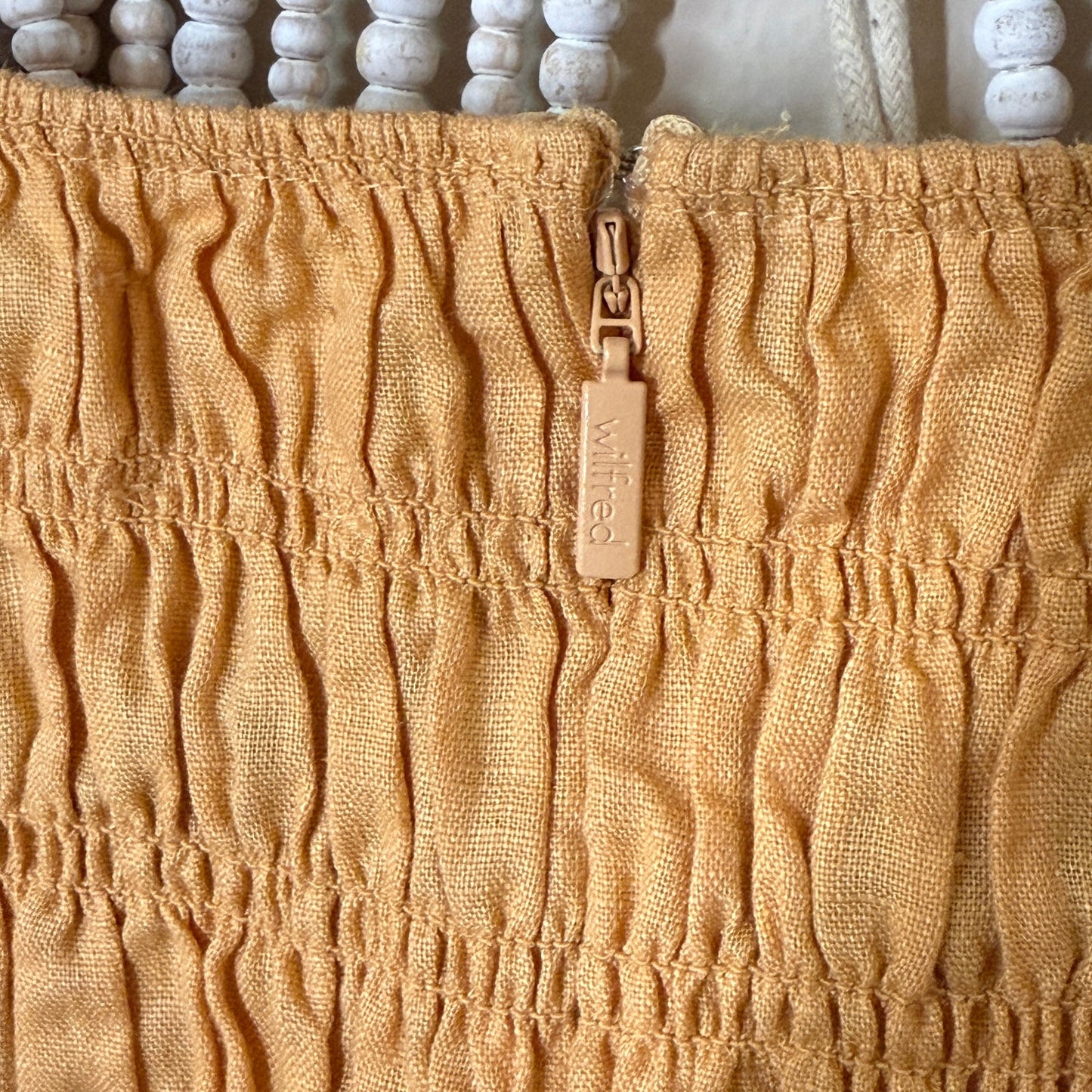 Wilfred Aritzia Dorchester Orange Organic Linen Blouse M