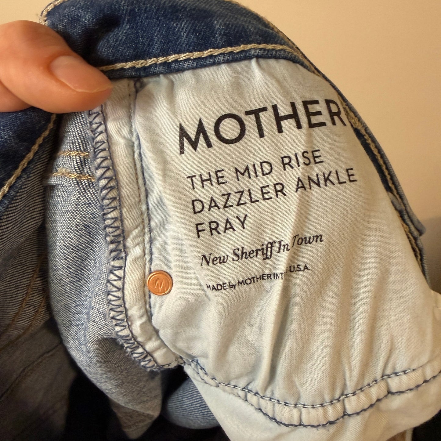 Mother Jeans The Mid Rise Dazzler Ankle Fray Nw Sheriff In Town 29