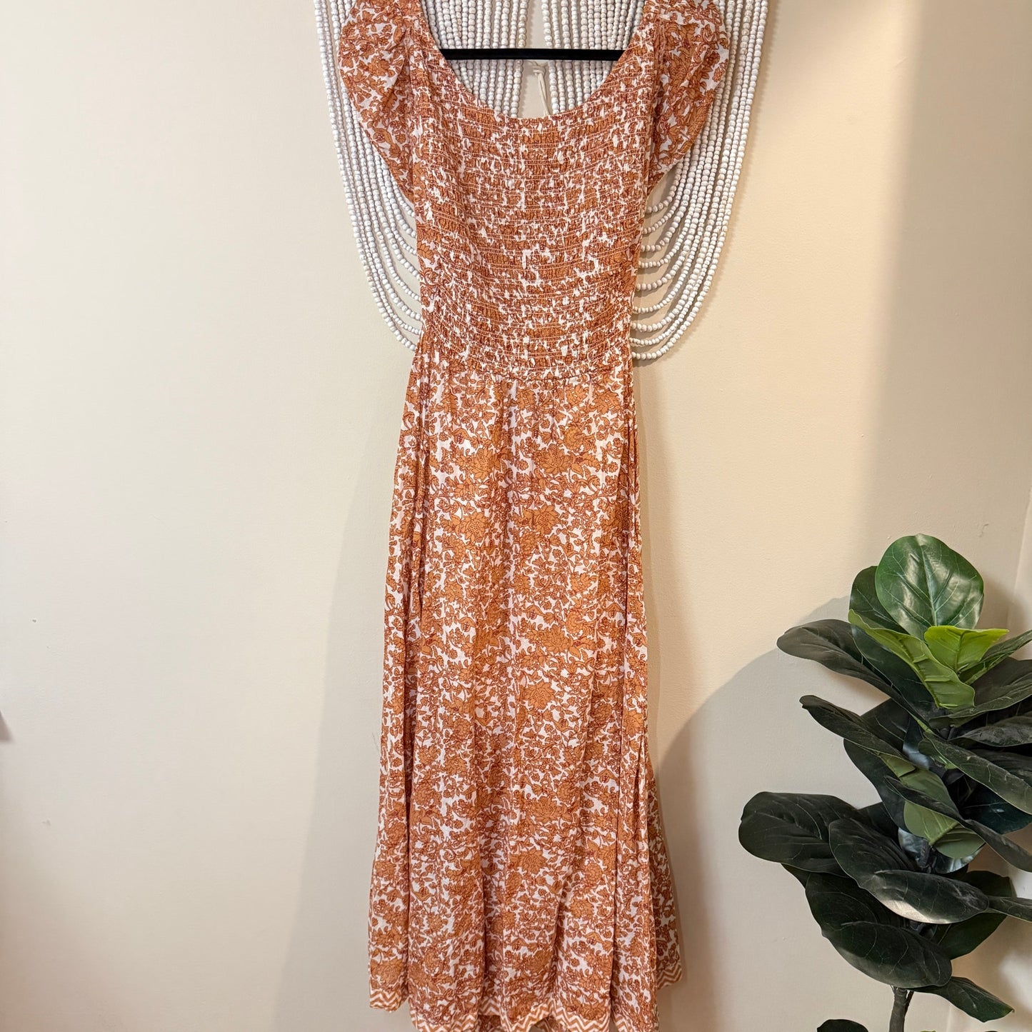 Free People Ultraviolet Burnt Orange Cotton Maxi Dress S