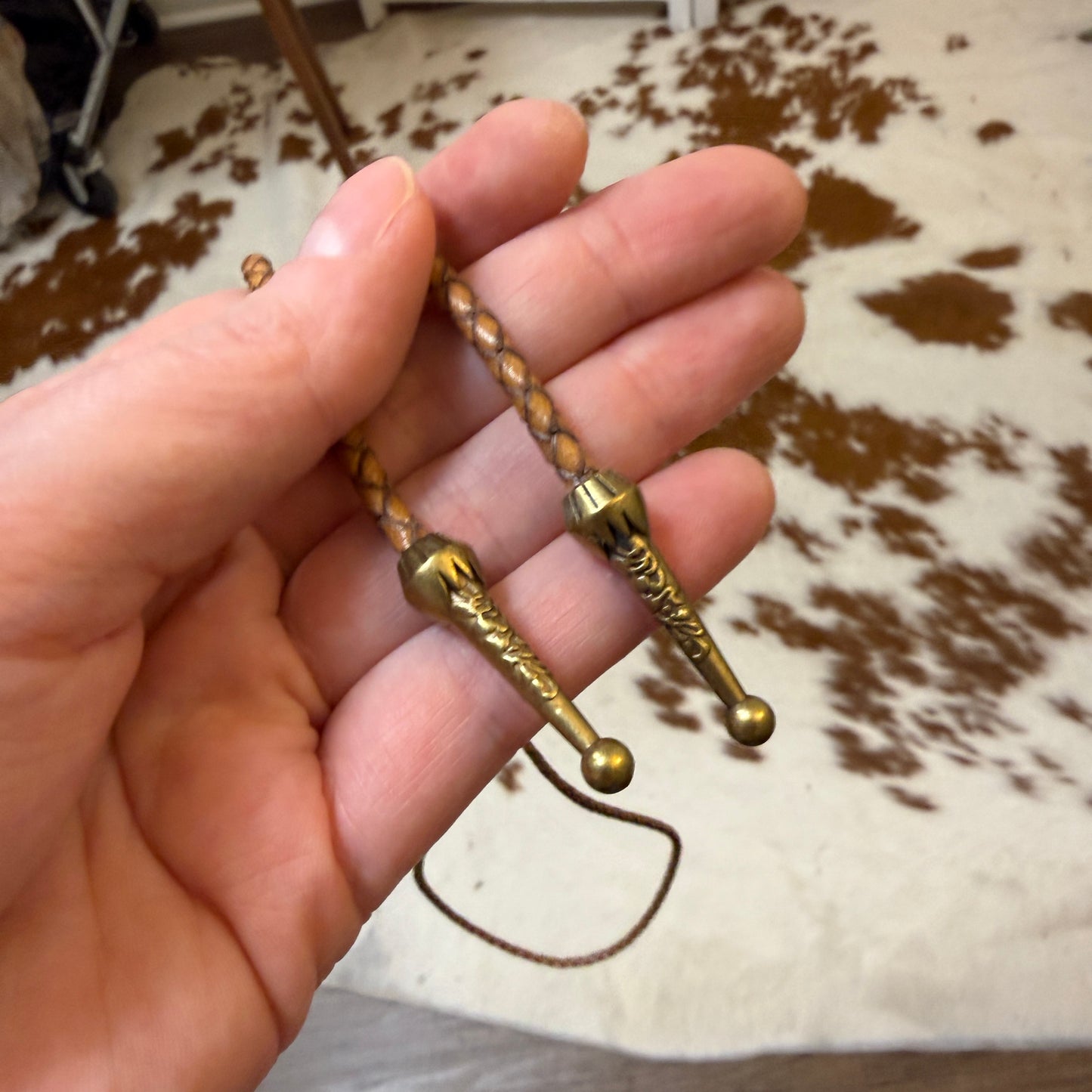 Upcycled Handpainted Floral Bolo Tie