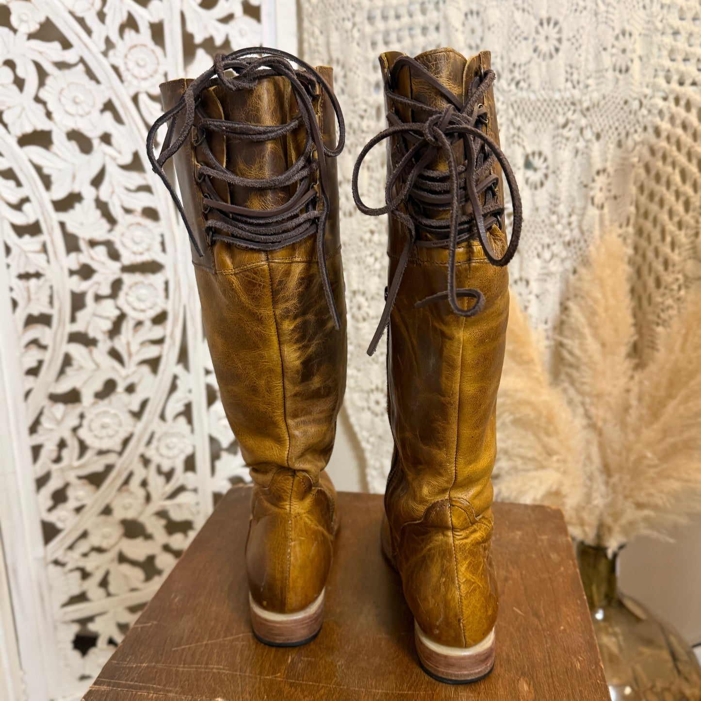 Freebird Cyn Leather Lace Up Riding Boots Size 10
