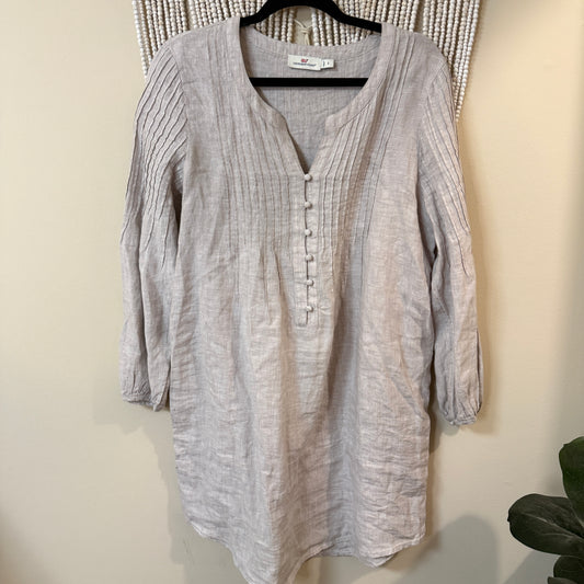 Vineyard Vines 100% Linen Pleated Tunic Top or Mini Dress S
