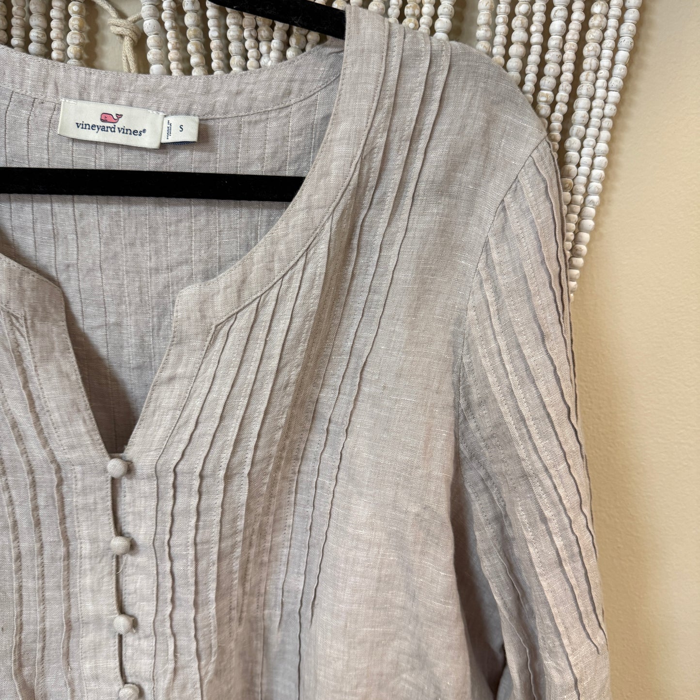 Vineyard Vines 100% Linen Pleated Tunic Top or Mini Dress S