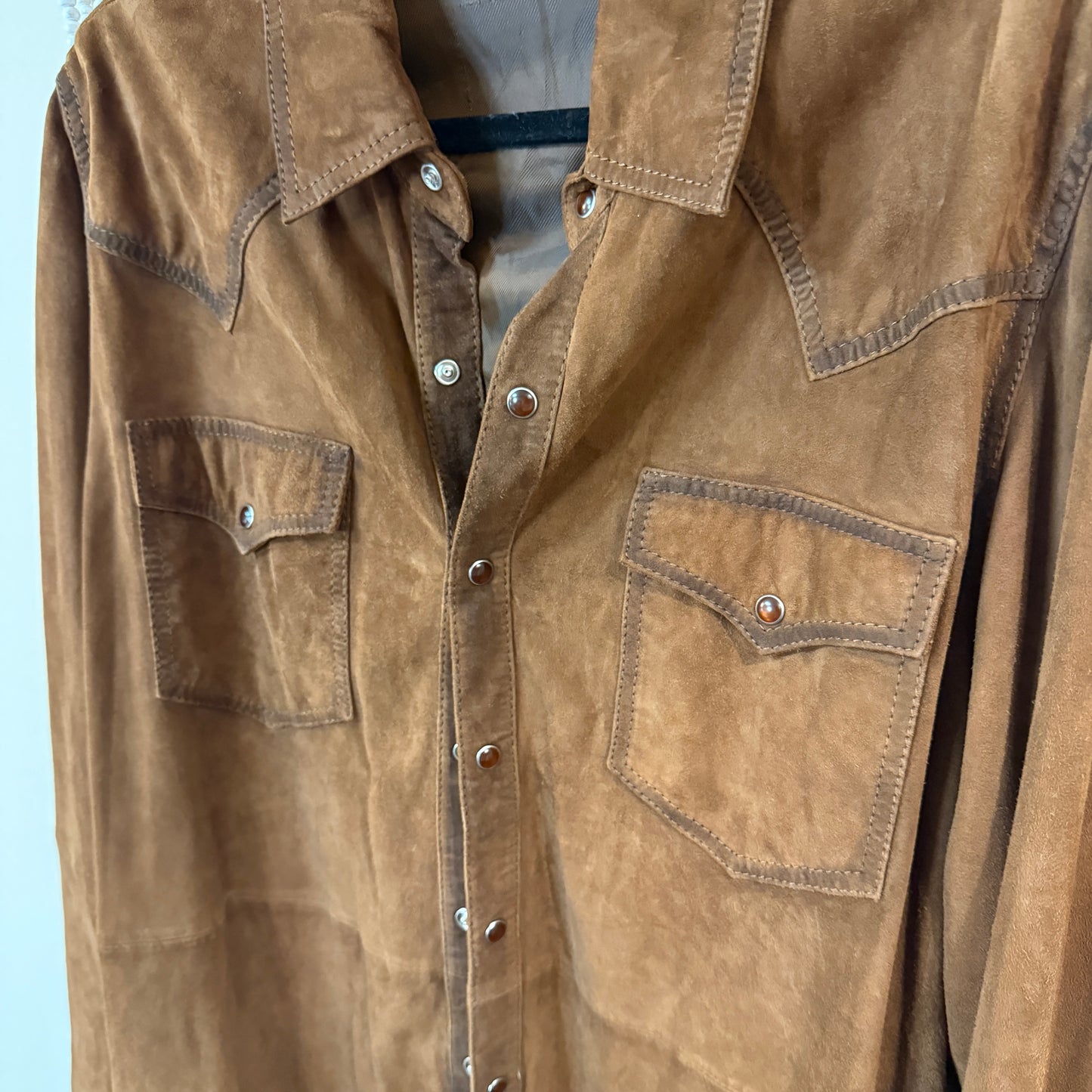 Unbranded Genuine Leather Western Pearl Snap Shacket XL/XXL