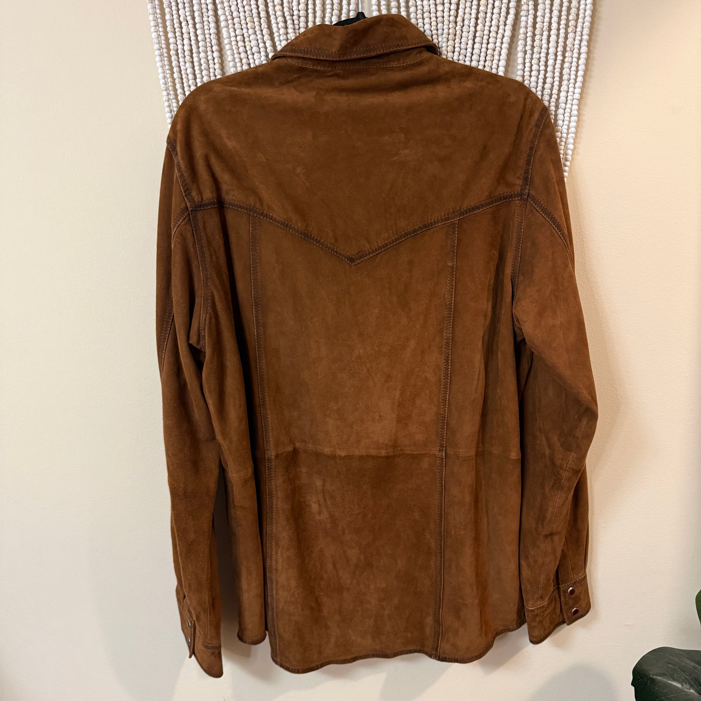 Unbranded Genuine Leather Western Pearl Snap Shacket XL/XXL