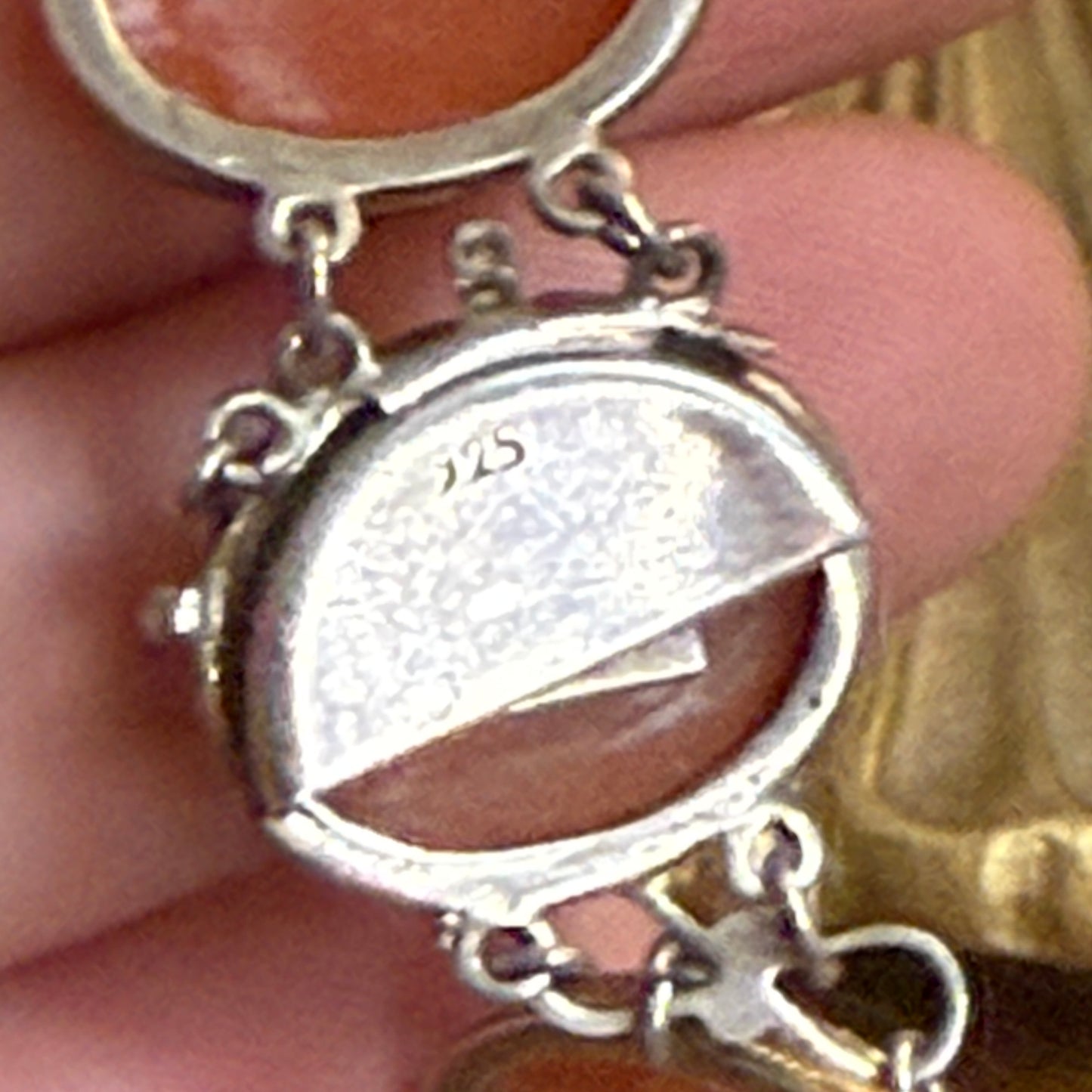 Antique 925 Sterling Silver Shell Carved Cameo Bracelet