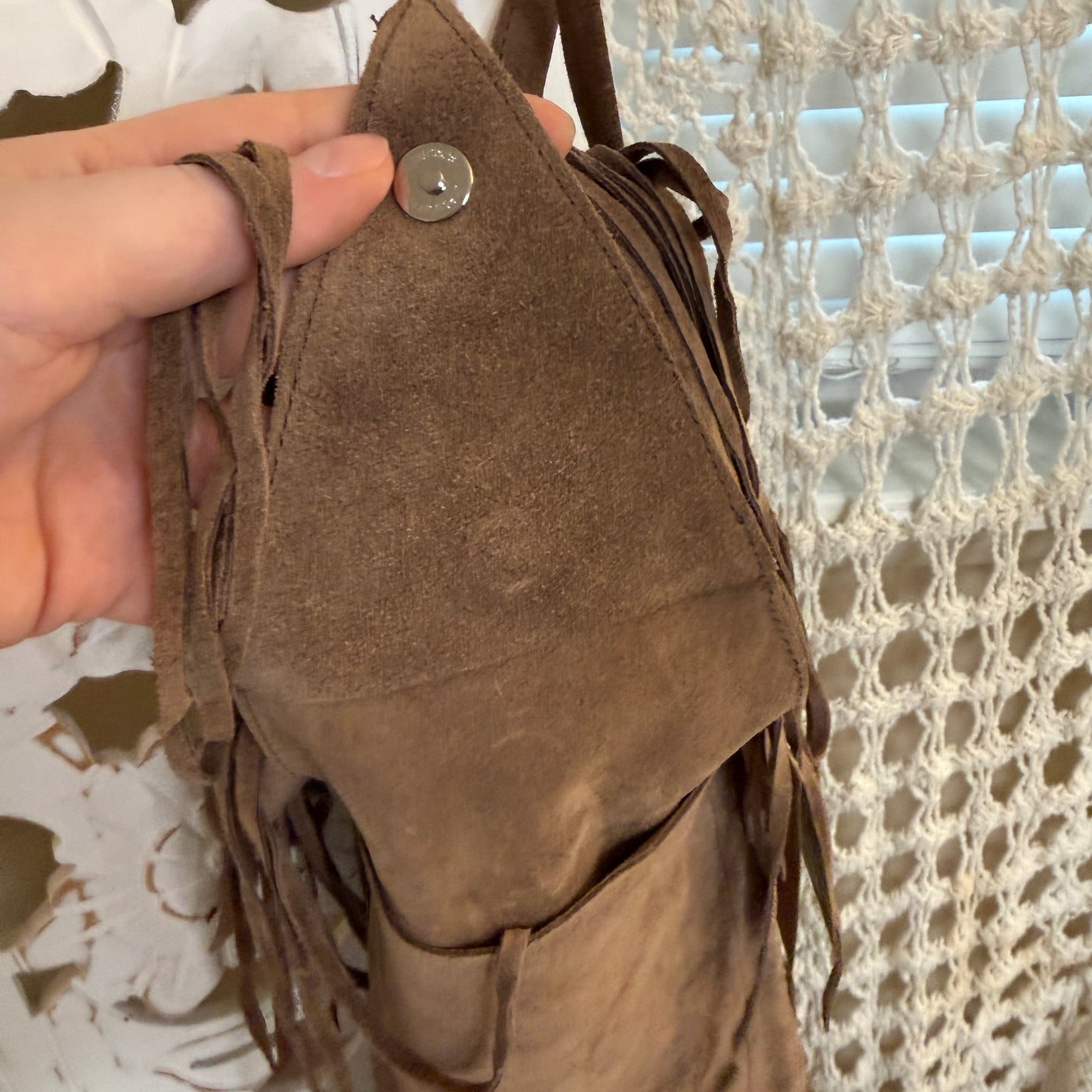 Genuine Leather Suede NWT Fair Trade Fringe Crossbody Purse