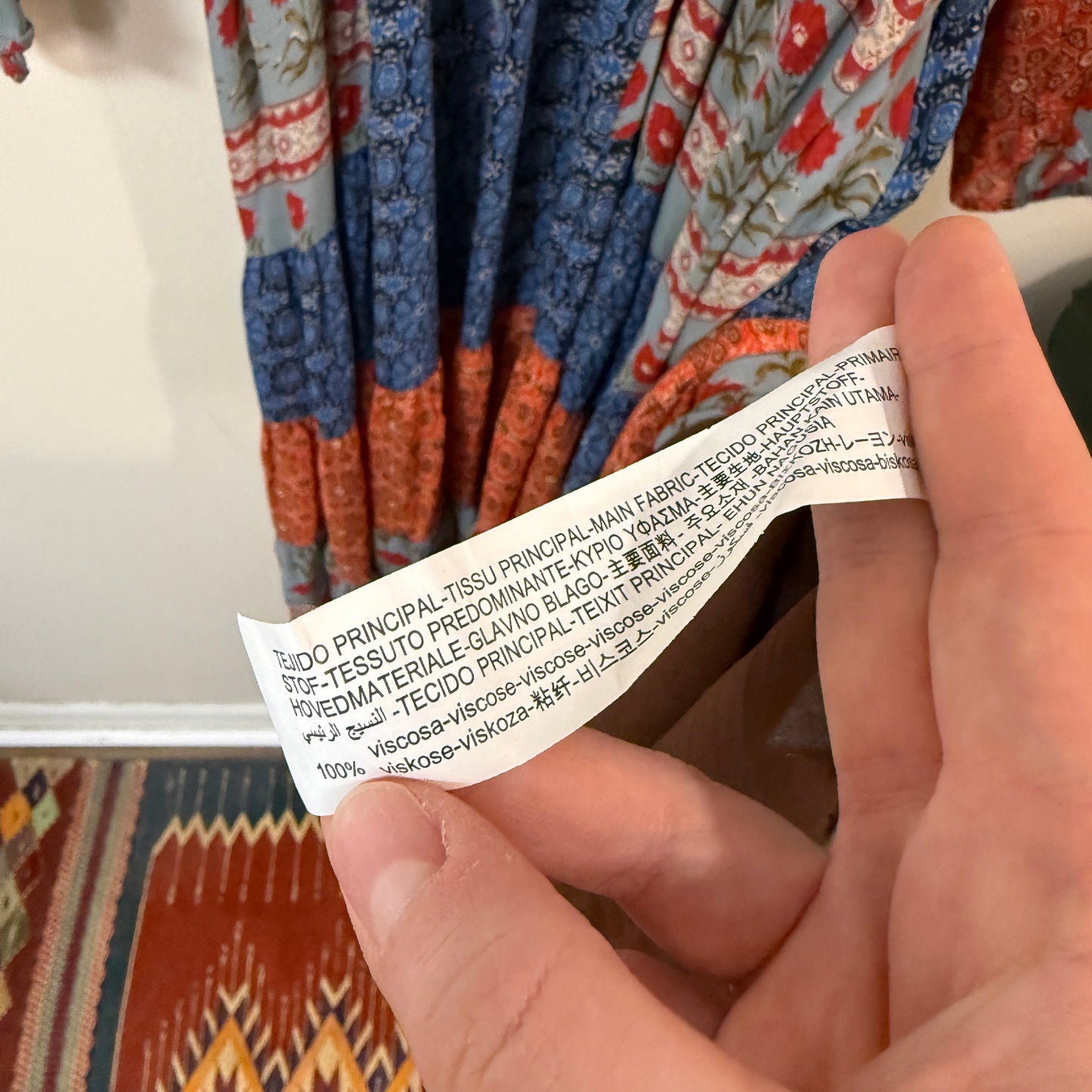 Zara Midi Length Patchwork Print Boho Dress XL
