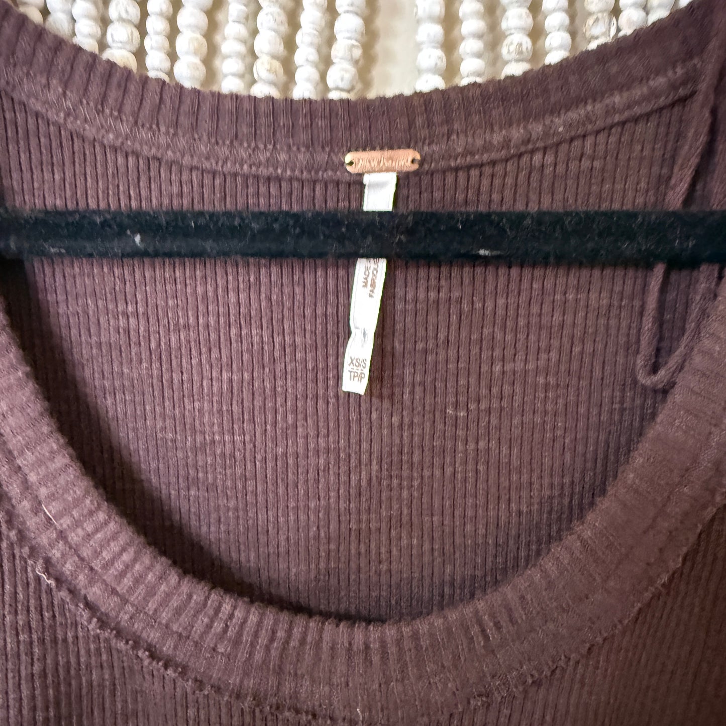 Free People Brown Embroidered Oversized Sunday Tunic Top XS/S