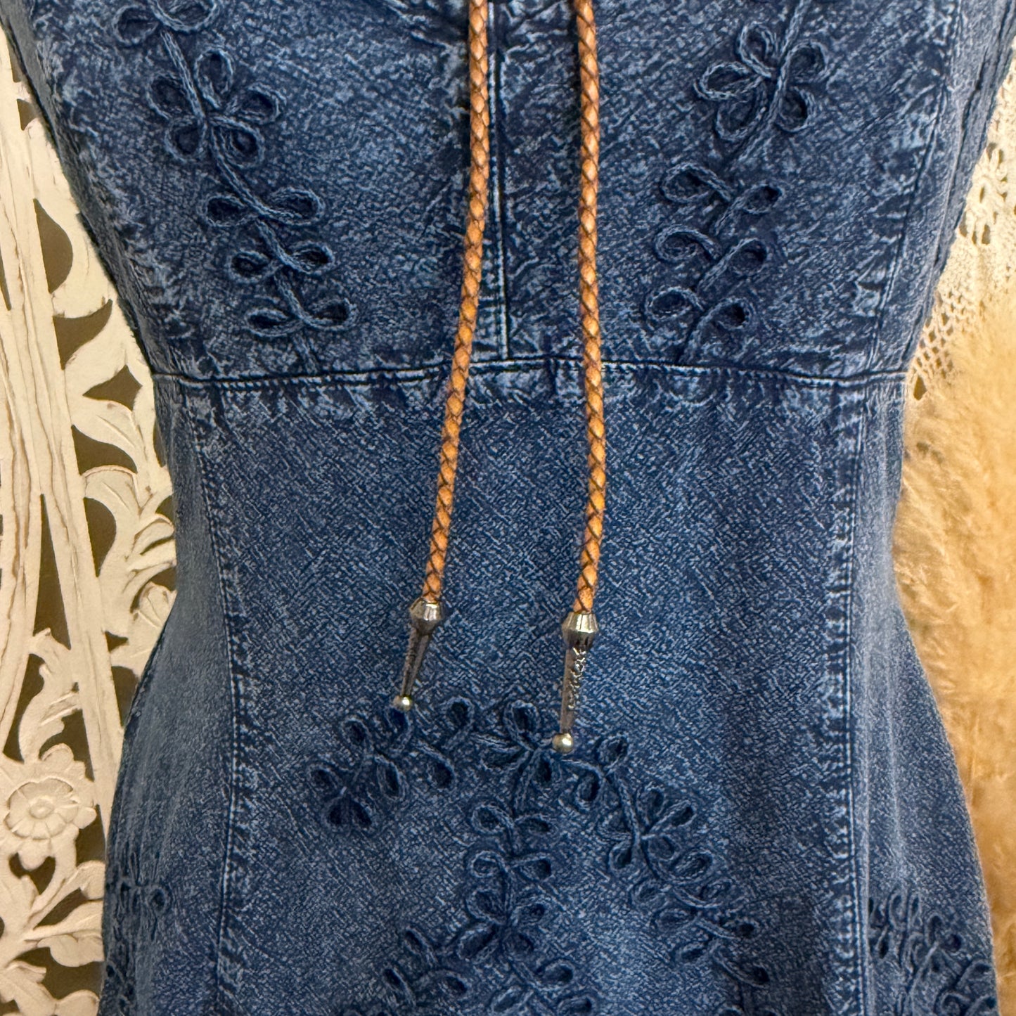 Upcycled/Handmade Neutral Cameo Bolo Tie