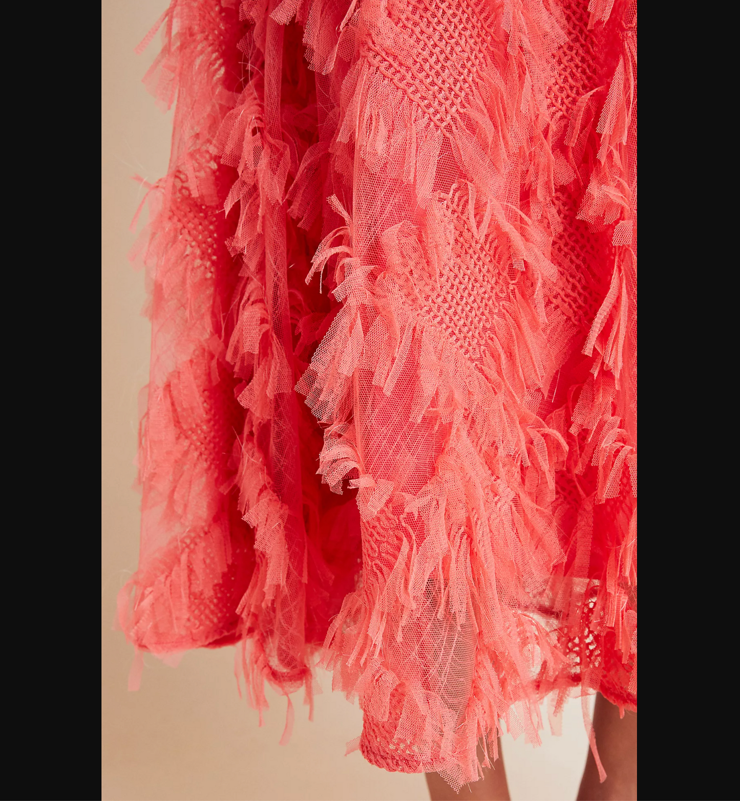 By Anthropologie Cynthia Coral Textured A-Line Midi Skirt 10