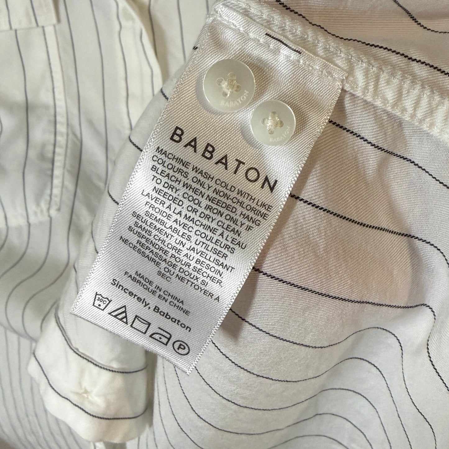 Babaton Aritzia White Stripe 100% Tencel Classic Button Down 2XL