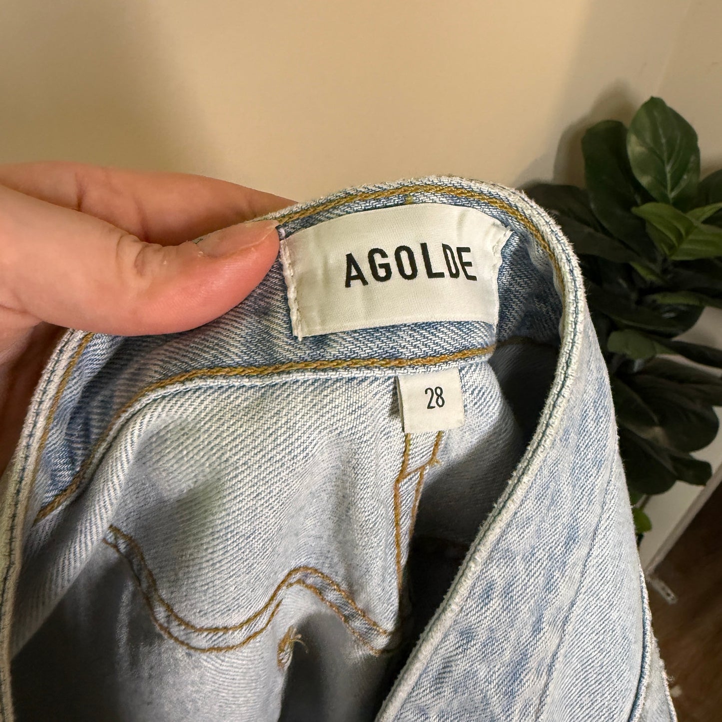 Agolde Light Wash Vana Fold Jean 28