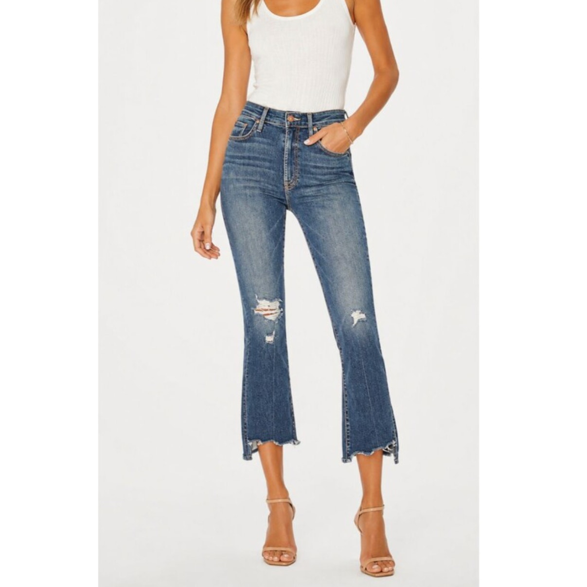 Mother Insider Crop Step Chew Dancing On Coals Jeans 30