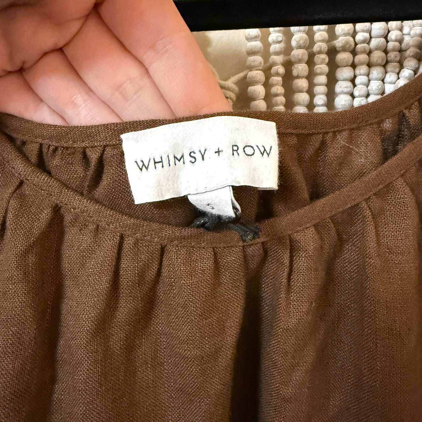 Whimsy + Row NWT 100% Linen Brown Rachel Dress S