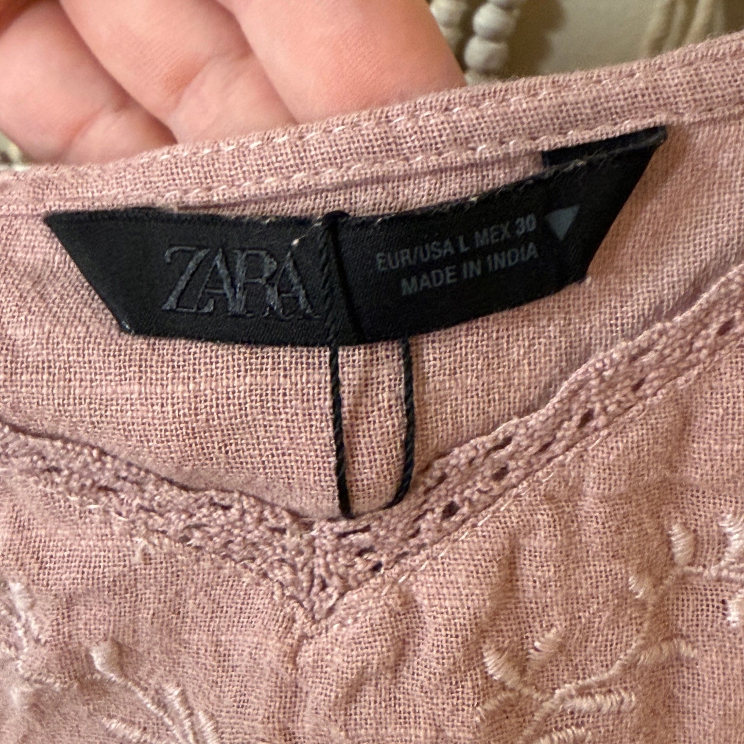 Zara NWT Blush Pink 100% Cotton Tank Top Blouse L